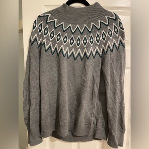 Loft Fairisle Mock Neck Sweater